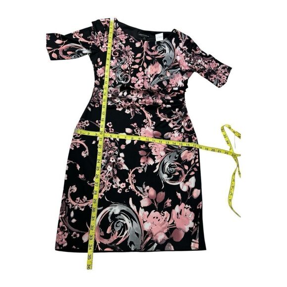 Connected Floral Black and‎ Pink Sheath Stretch Dress Sz 4P 4 Petite NEW - Picture 7 of 9